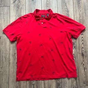 Chaps Red Polo Shirt for Men with Swordfish Detailing size XL